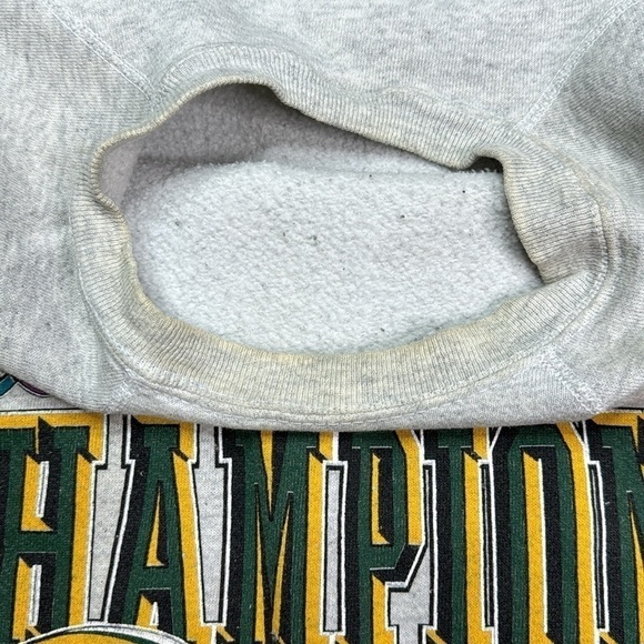 Vintage Tultex Green Bay Packers NFC Champions 1997 Grey Crew Sweatshirt Large - Picture 11 of 14